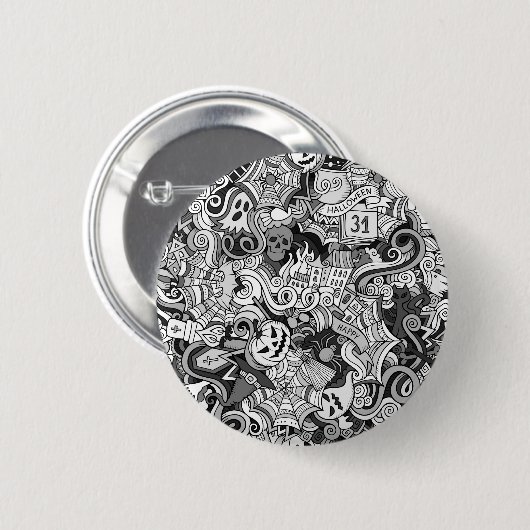 Halloween patroon ronde button 5,7 cm (Voorkant /achterkant)