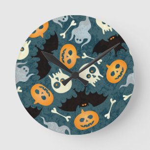 Halloween patroon ronde klok