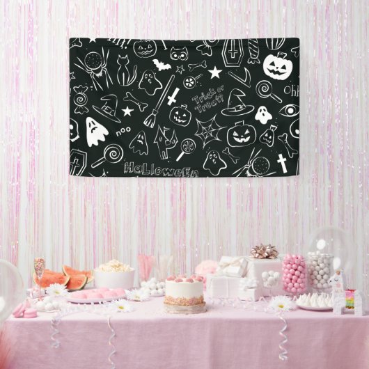 Halloween Patroon Spandoek (Feest)