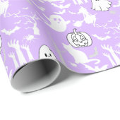 Halloween patroon. Spooky en schattig.b L Paarse B Cadeaupapier (Rol Hoek)