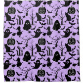 Halloween patroon. Spooky en schattig.b L Paarse B Douchegordijn (Voorkant)