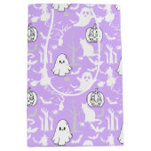 Halloween patroon. Spooky en schattig.b L Paarse B Medium Cadeauzakje (Voorkant)
