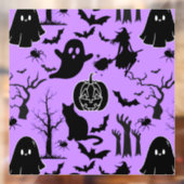 Halloween patroon. Spooky en schattig.b L Paarse B Raamsticker (Vel 2)