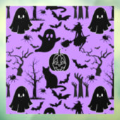 Halloween patroon. Spooky en schattig.b L Paarse B Raamsticker (Vel 3)