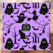 Halloween patroon. Spooky en schattig.b L Paarse B Raamsticker (Vel 2)