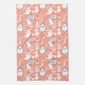 Halloween patroon. Spooky en schattig.b L Sinaasap Theedoek (Verticaal)