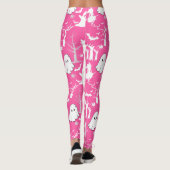 Halloween patroon. Spooky en schattig.b Roze BG Leggings (Achterkant)