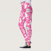 Halloween patroon. Spooky en schattig.b Roze BG Leggings (Links)