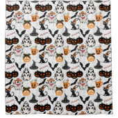 Halloween patroon. Spooky en schattig Douchegordijn (Voorkant)