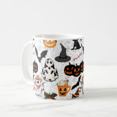 Halloween patroon. Spooky en schattig Koffiemok (Voorkant links)