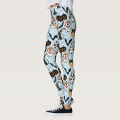 Halloween patroon. Spooky en schattig L Blue BG Leggings (Links)
