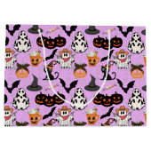 Halloween patroon. Spooky en schattig L Paarse BG Groot Cadeauzakje (Achterkant)