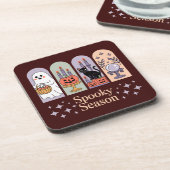 Halloween patroon Spooky seizoen Bier Onderzetter (Linkerzijde)