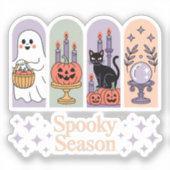 Halloween patroon Spooky seizoen Sticker (Voorkant)