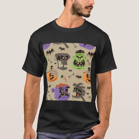 Halloween patroon t-shirt (Voorkant)