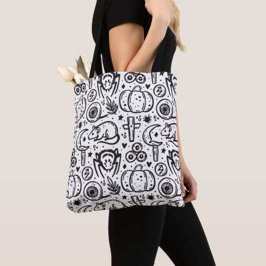 Halloween patroon tas. tote bag (Dichtbij)