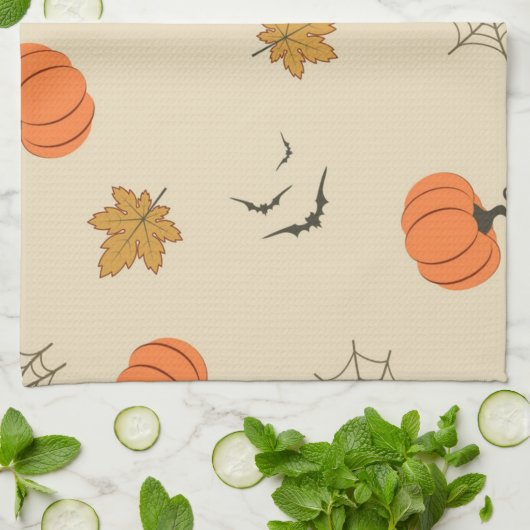 Halloween patroon theedoek (Gevouwen)