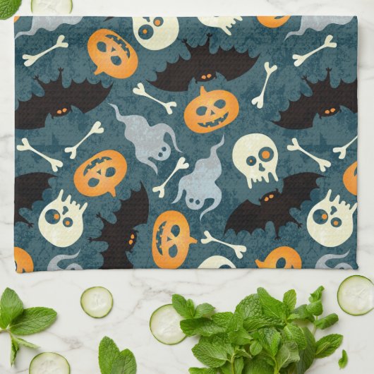 Halloween patroon theedoek (Gevouwen)