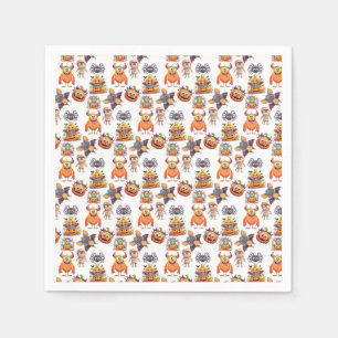 Halloween patroon van wezens servet