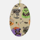 Halloween  patroon versiering keramisch ornament (Links)