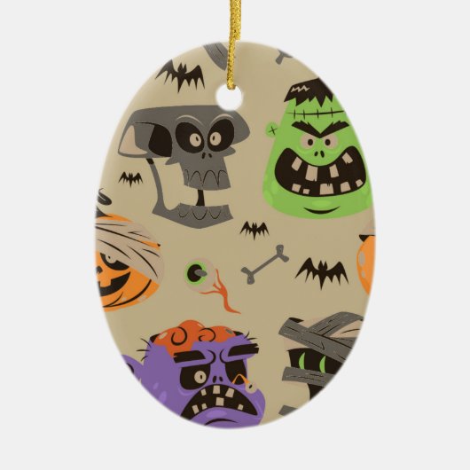 Halloween  patroon versiering keramisch ornament (Voorkant)
