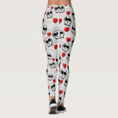 Halloween Patroon voor Skulls & Red Hearts Leggings (Achterkant)