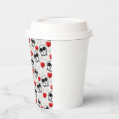 Halloween Patroon voor Skulls & Red Hearts Papieren Bekers (Links)