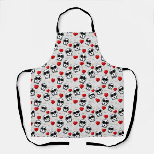 Halloween Patroon voor Skulls & Red Hearts Schort
