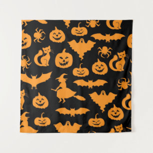 Halloween patroon wandkleed