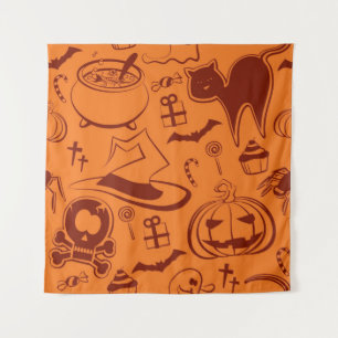 Halloween patroon wandkleed