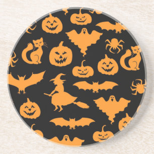 Halloween patroon zandsteen onderzetter