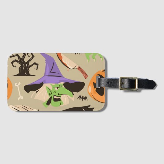 Halloween PatroonBagagelabel Bagagelabel (Voorkant (horizontaal))