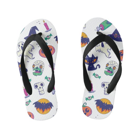 Halloween patroondecoratie kinder teenslippers (Voetbed)