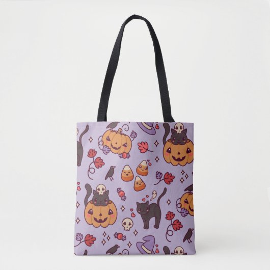 Halloween patroondecoratie koffie mok canvas tas (Voorkant)