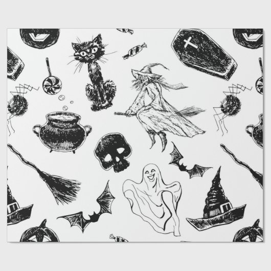 Halloween patroonontwerp cadeaupapier (Vlak)