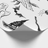 Halloween patroonontwerp cadeaupapier (Hoek)