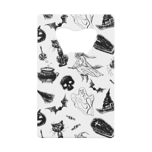 Halloween patroonontwerp creditkaart flessenopener (Voorkant)