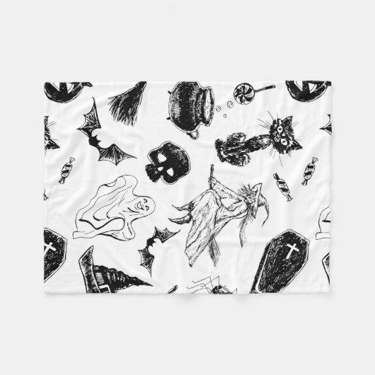 Halloween patroonontwerp fleece deken (Voorkant (Horizontaal))