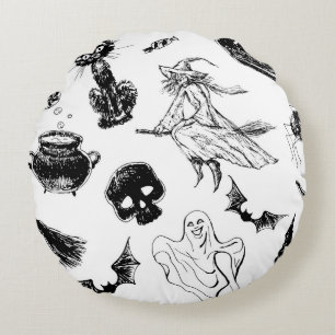 Halloween patroonontwerp rond kussen
