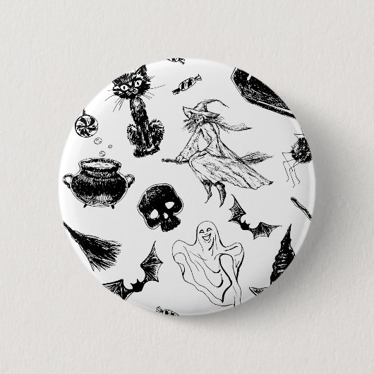 Halloween patroonontwerp ronde button 5,7 cm (Voorkant)