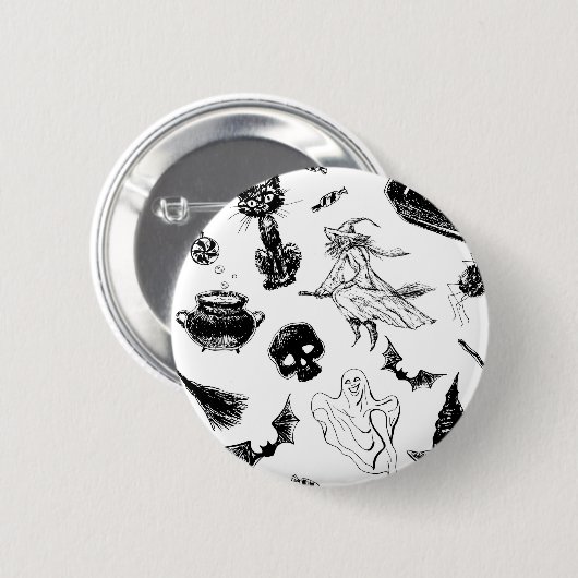 Halloween patroonontwerp ronde button 5,7 cm (Voorkant /achterkant)