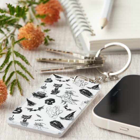 Halloween patroonontwerp sleutelhanger (Voorkant Rechts)