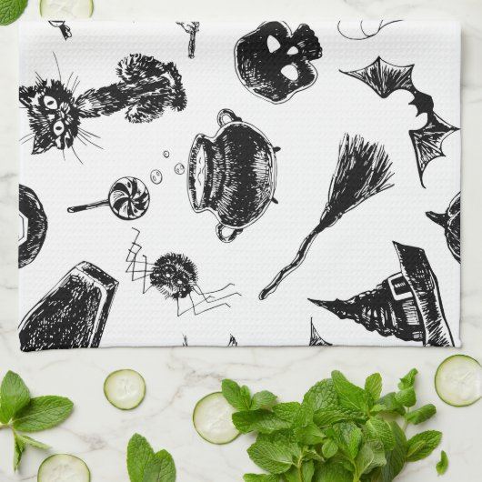 Halloween patroonontwerp theedoek (Gevouwen)