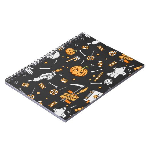 Halloween Pattern 2 Notitieboek (Linkerzijde)