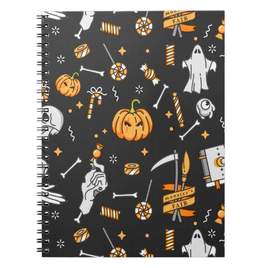 Halloween Pattern 2 Notitieboek (Voorkant)