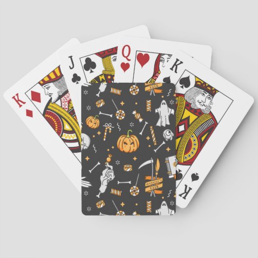 Halloween Pattern 2 Pokerkaarten (Achterkant)