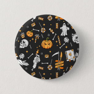 Halloween Pattern 2 Ronde Button 5,7 Cm