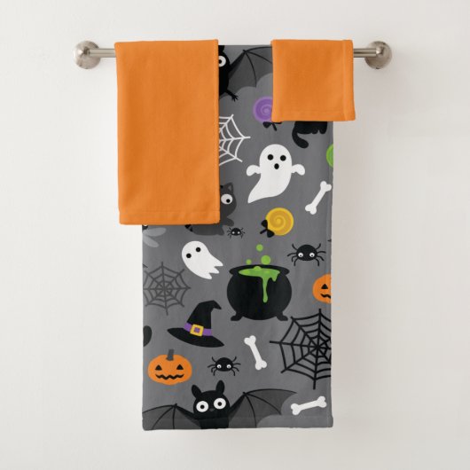 Halloween Pattern Bad Handdoek (Insitu)