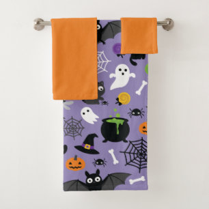 Halloween Pattern Bad Handdoek
