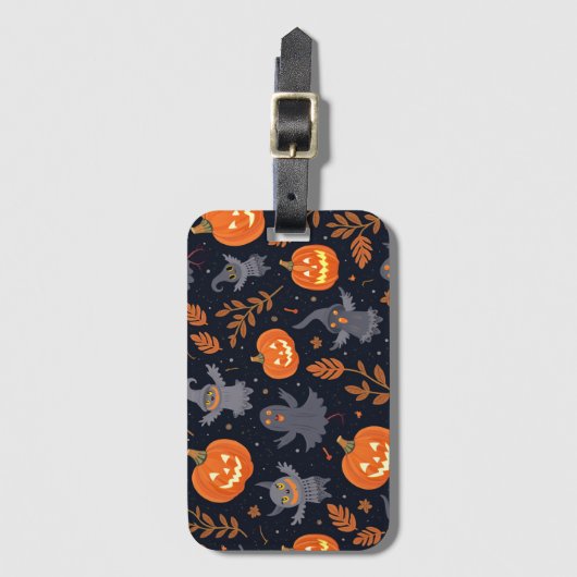 Halloween Pattern Bagagelabel (Voorkant (verticaal))